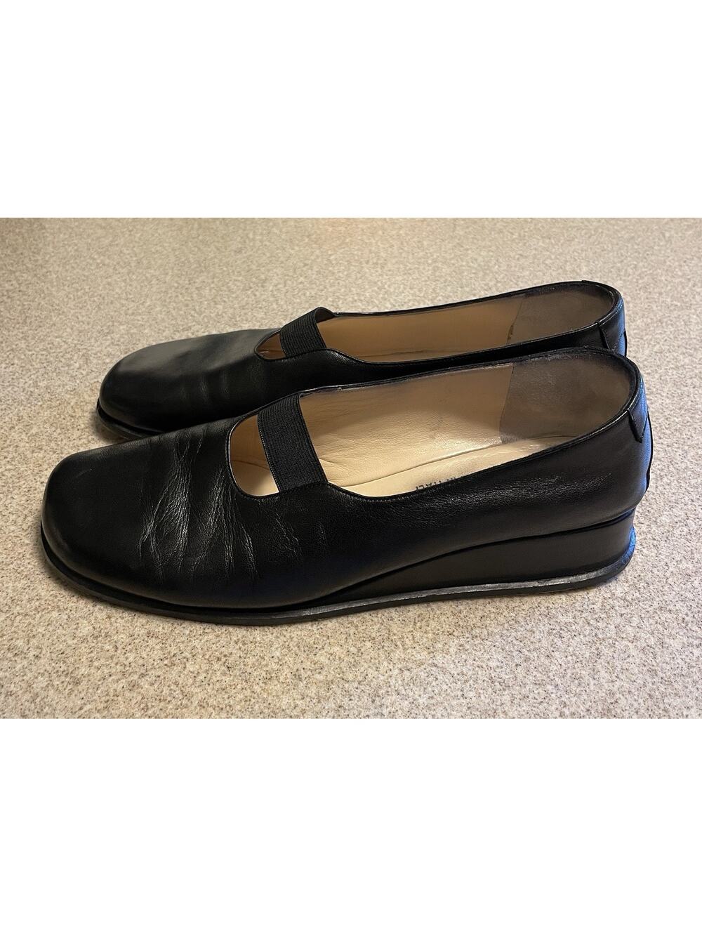 Taryn Rose Women’s Black Leather Ballet Mary Jane Styled Wedge Size US 9/ EU 40M